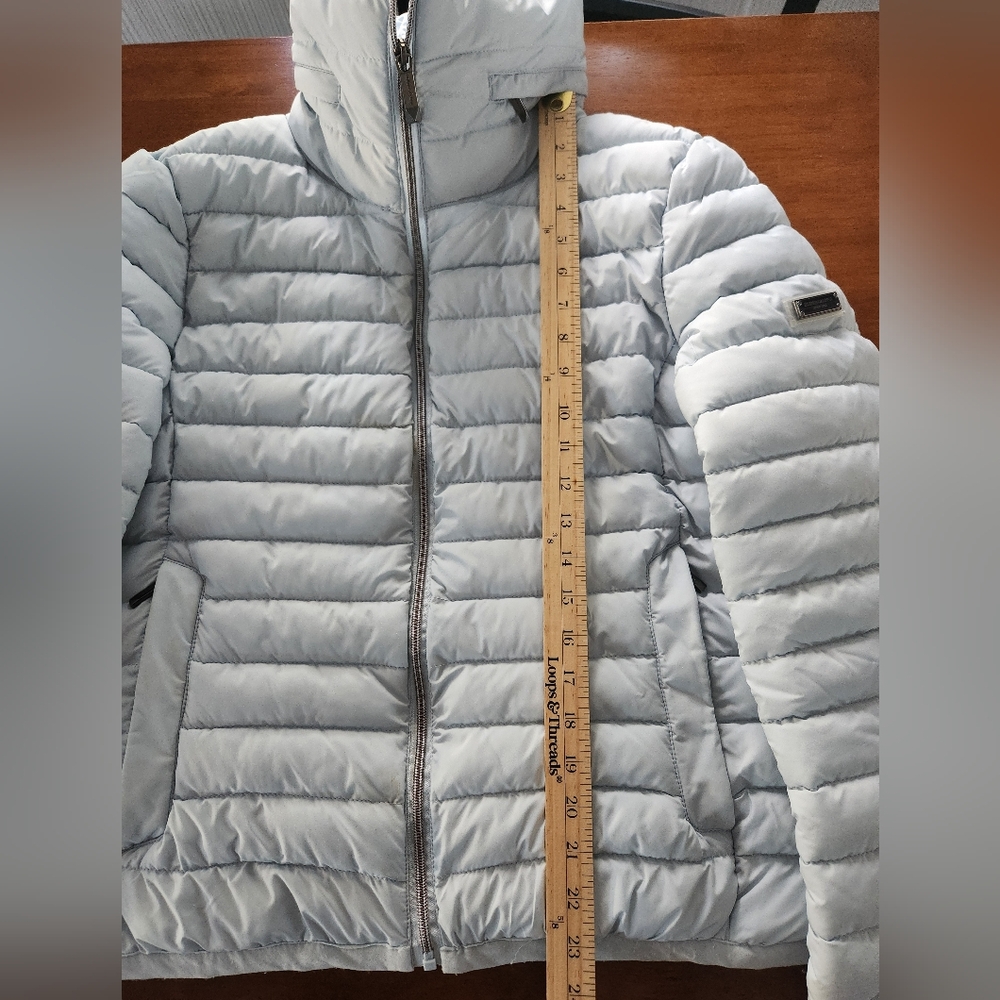 BCBG Max Azria Light Blue Puffer Jacket XL Minimalist Clean-girl - Picture 11 of 11